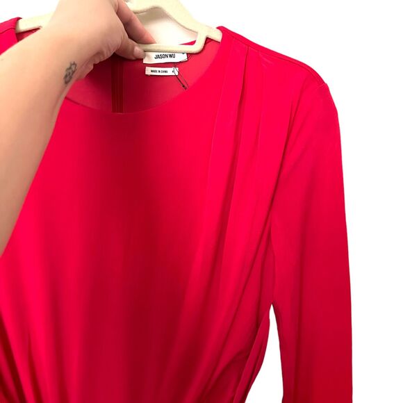 JASON WU Side Cutout Long Sleeve Midi Dress‎ NWOT Sz 4 - Picture 3 of 5